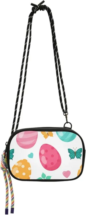 Crossbody Bag Colorful Featuring Easter Eggs Cell Phone Purse Wallet with Credit Card Slots Multicolor Handbag with Adjustable Strap Fits Phone Keys And More