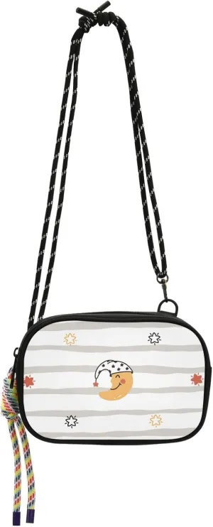 Crossbody Bag Cute Smiling Sleeping Moon Cell Phone Purse Wallet with Credit Card Slots Multicolor Handbag with Adjustable Strap Fits Phone Keys And More
