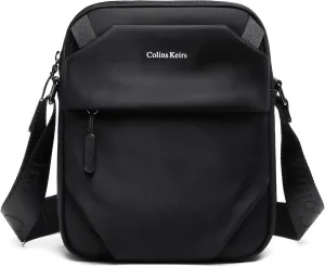 Crossbody bag for men, Small messenger bag with zipper and adjustable shoulder strap, Black