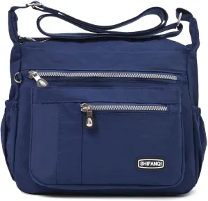 Crossbody Bag for Women, Multi Pockets Waterproof Nylon Shoulder Handbag, Lightweight Crossbody Purse for Ladies