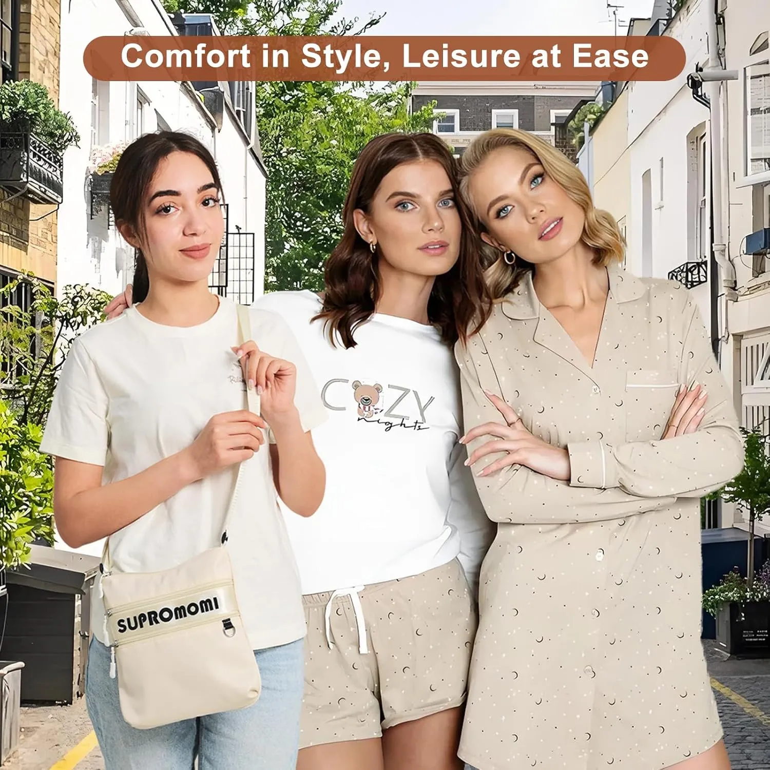 Crossbody Bag for Women, Small Fashion Nylon Purses Lightweight Phone Handbags Travel Shoulder Bag