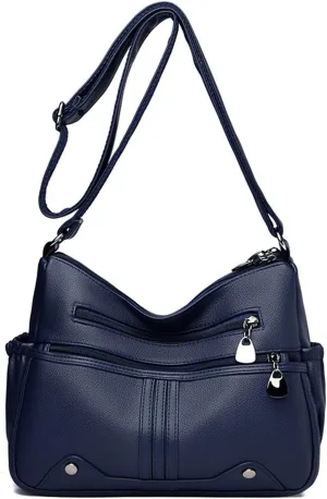 Crossbody Bag for Women Soft PU Leather Shoulder Handbag Multi Pocketbook for Women Ladies