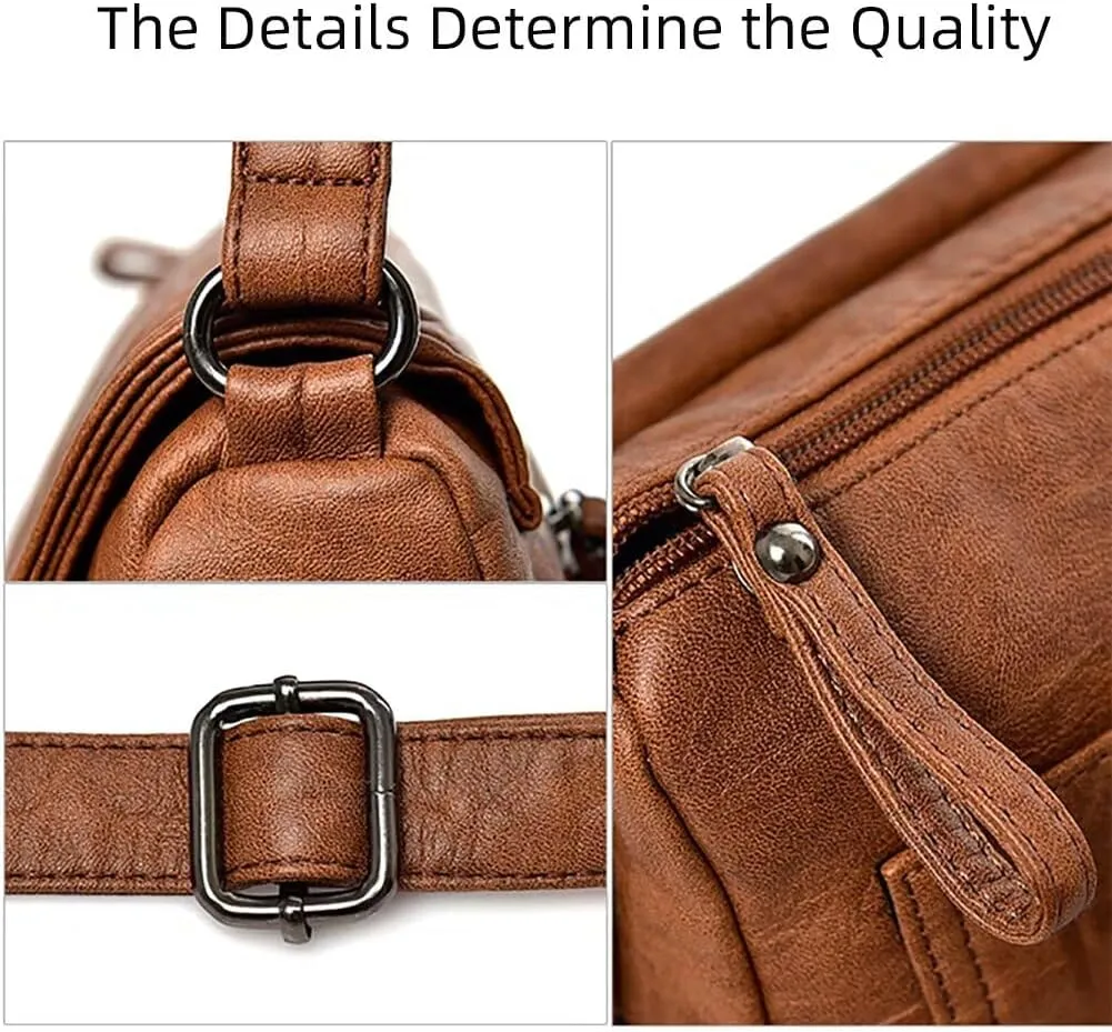 Crossbody Bag for Women Vintage Shoulder Purse Designer Tote Bag Soft Leather Top Handle Satchel Purse Hobo Handbag