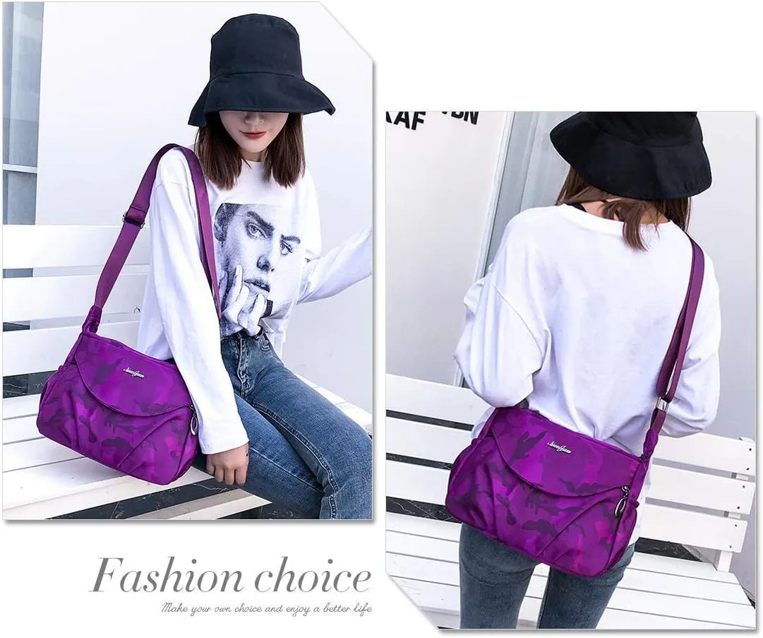 Crossbody Bag for Women Waterproof Nylon Shoulder Bag Messenger Bag Casual Handbag Purse