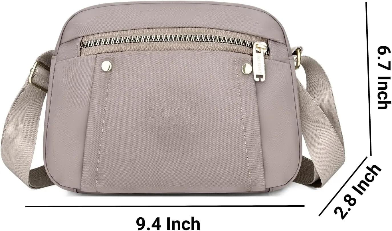 Crossbody Bag for Women, Waterproof Nylon Shoulder Bag with Pockets Adjustable Strap Small Purse Handbag for Ladies