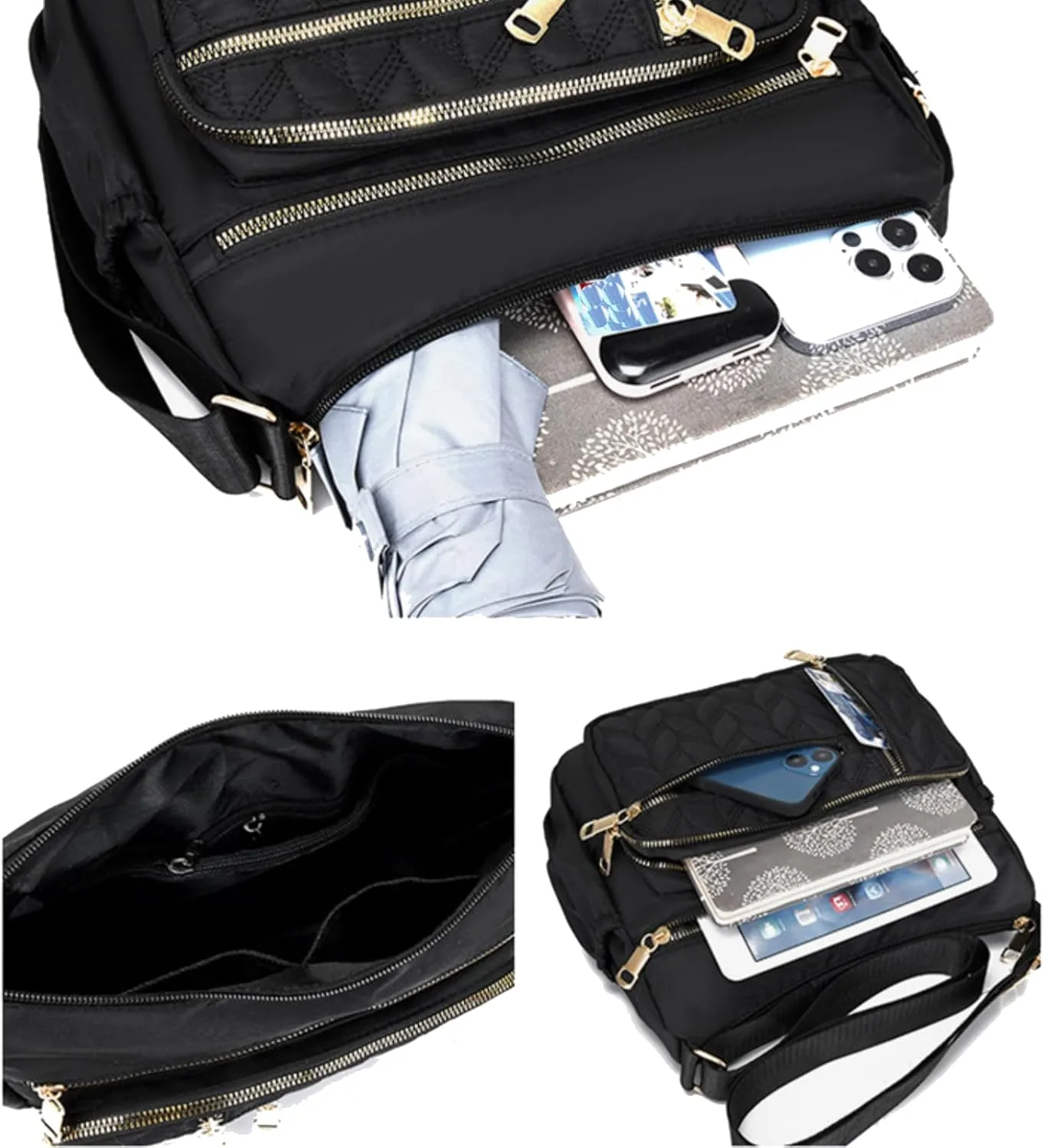 Crossbody Bag for Women, Waterproof Shoulder Bag with Adjustable Strap, Casual Nylon Purse Handbag for Women
