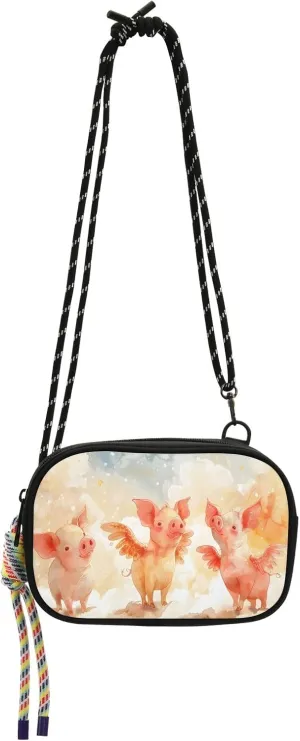 Crossbody Bag Pigs with Wings in The Sky Phone Purse Small Handbag