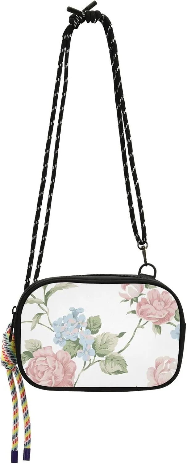 Crossbody Bag Roses and Petals Cell Phone Purse Wallet with Credit Card Slots Multicolor Handbag with Adjustable Strap Fits Phone Keys And More