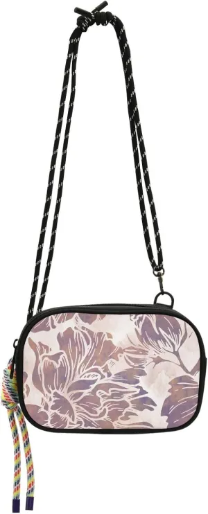 Crossbody Bag Silhouette Flower Cell Phone Purse Wallet with Credit Card Slots Multicolor Handbag with Adjustable Strap Fits Phone Keys And More