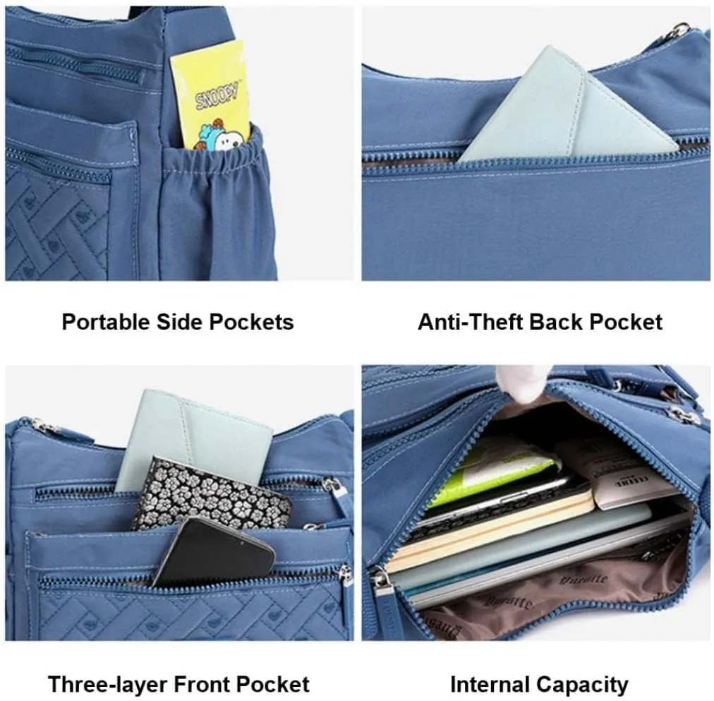 Crossbody Bag Womens Multi Pocket Casual Waterproof Shoulder Messenger Bag Handbag for Daily Use Travel