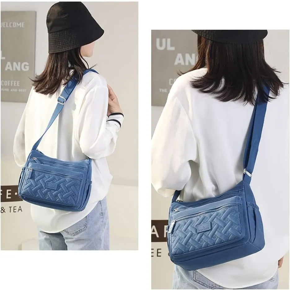 Crossbody Bag Womens Multi Pocket Casual Waterproof Shoulder Messenger Bag Handbag for Daily Use Travel