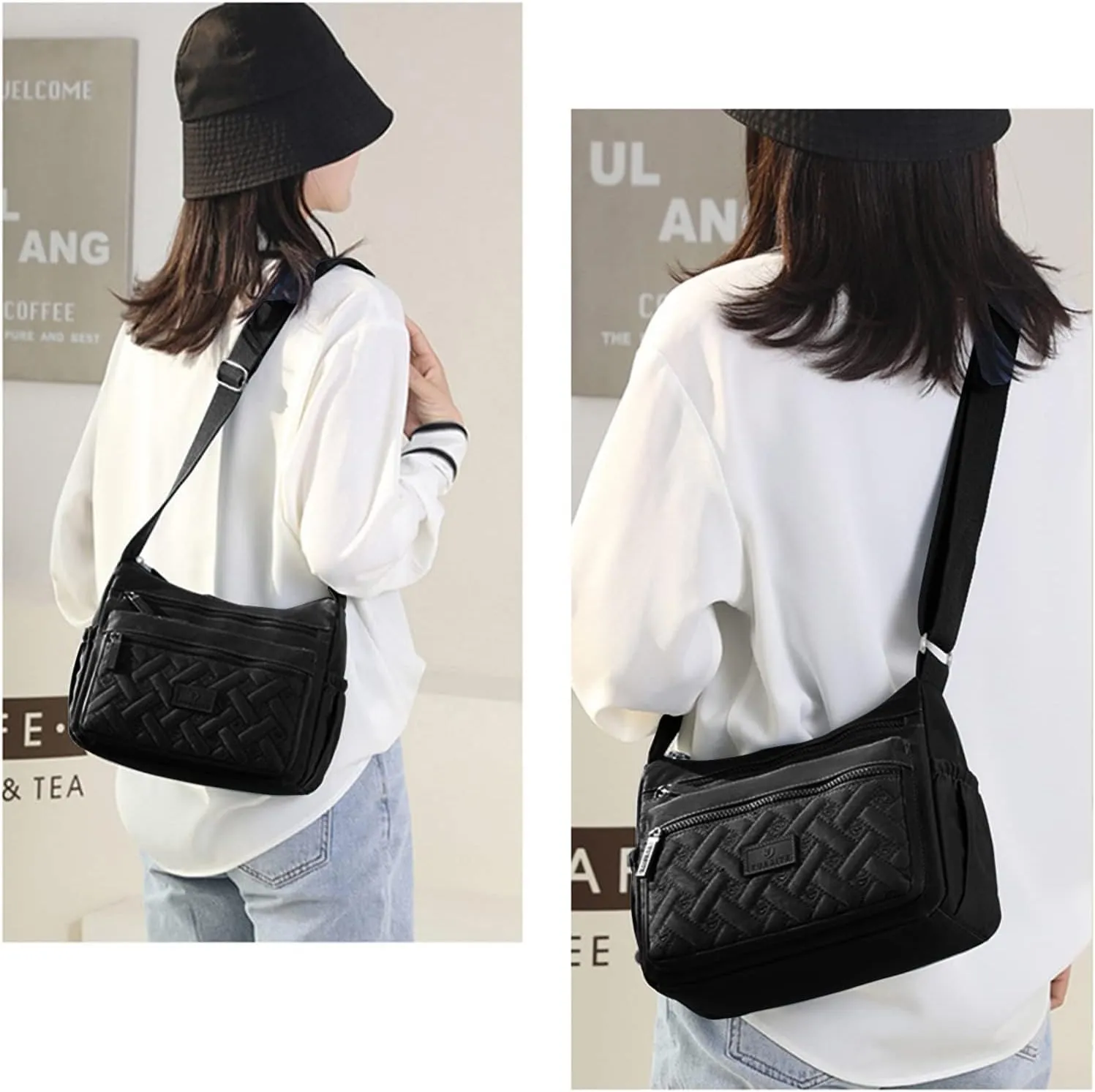 Crossbody Bag Womens Multi Pocket Casual Waterproof Shoulder Messenger Bag Handbag for Daily Use Travel