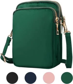 Crossbody Bags for Women, Small Crossbody Phone Bag with Adjustable Strap, 3 Layers Zipper Purse Wallet for Women and Ladies