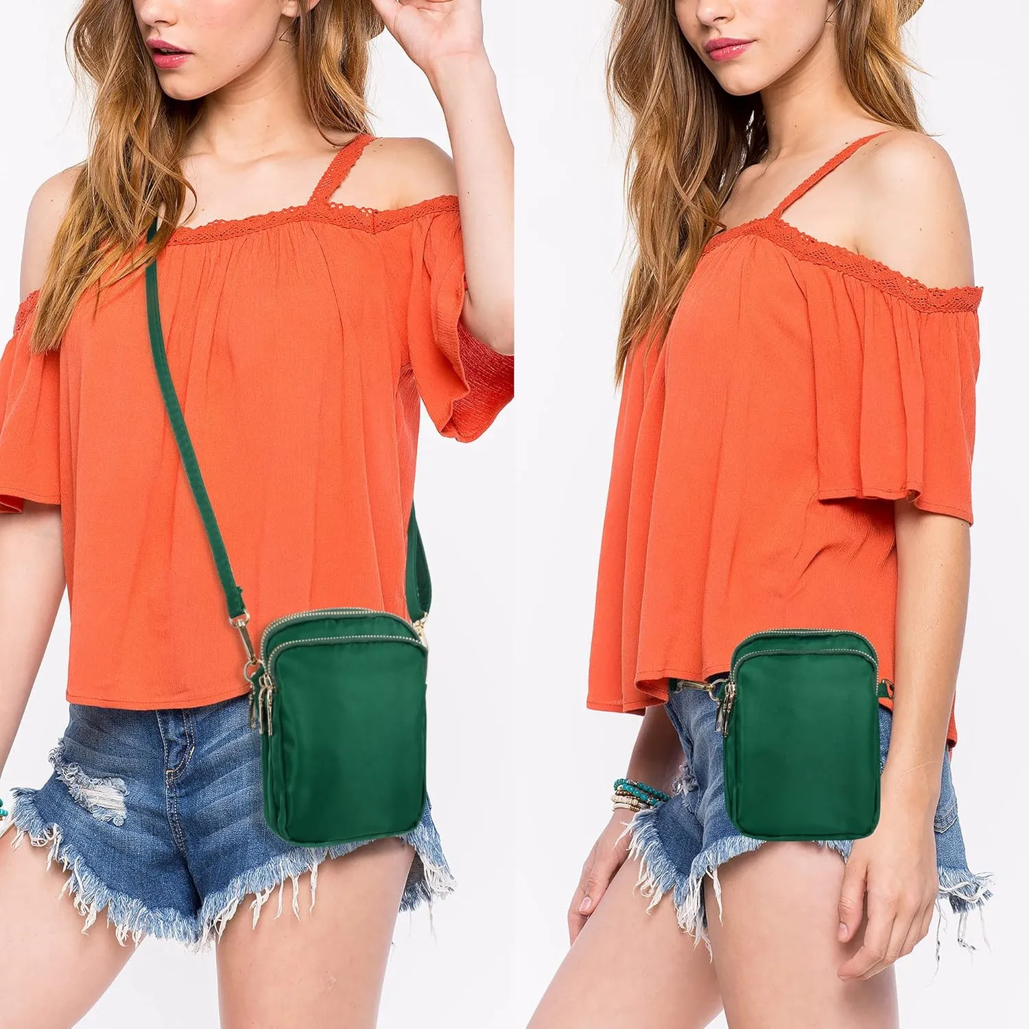 Crossbody Bags for Women, Small Crossbody Phone Bag with Adjustable Strap, 3 Layers Zipper Purse Wallet for Women and Ladies