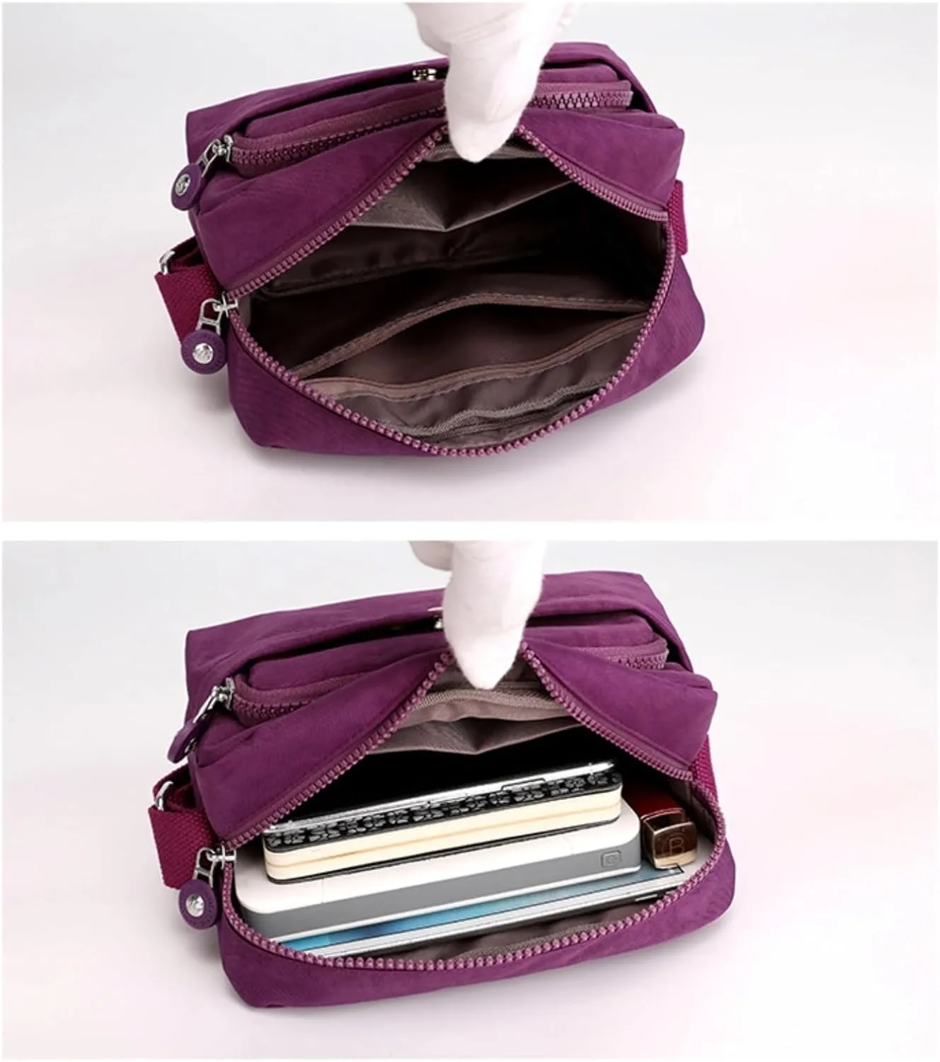 Crossbody Bags For Women Waterproof Lightweight Shoulder Bag Casual Nylon Small Handbags Multiple Pockets Purse