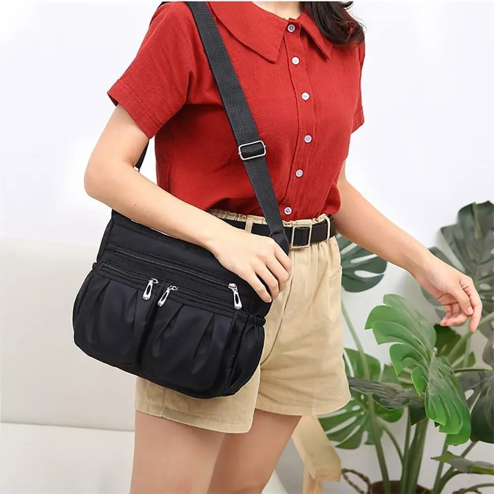 Crossbody Purse for Women Waterproof Shoulder Bag Multi Pocket Top Handle Satchel Casual Hobo Handbag Messenger Bag