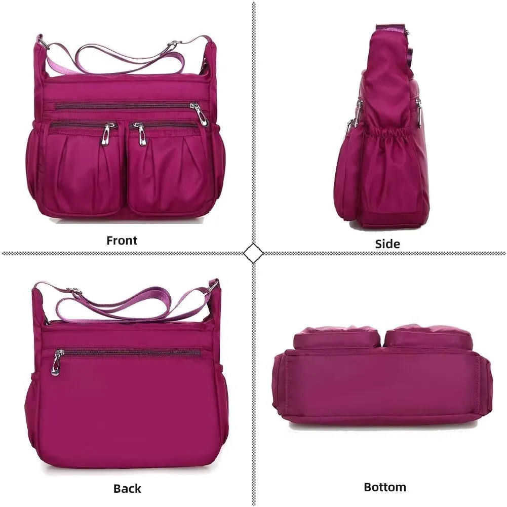 Crossbody Purse for Women Waterproof Shoulder Bag Multi Pocket Top Handle Satchel Casual Hobo Handbag Messenger Bag