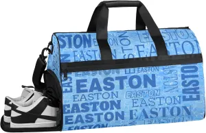Custom Sport Gym Duffel Bag with Shoe Compartment Personalized Name Travel Overnight Bag Waterproof Customized Dance Bag Carry-On Tote, Blue Cracked