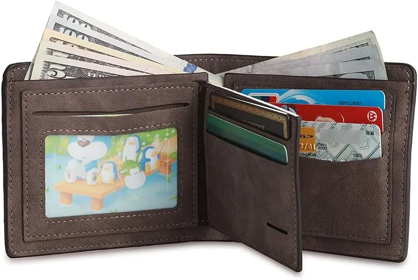 Custom Wallets for Men Personalized Photo Wallets for Mens Engraved Wallets Personalized Gifts for Men Dad Husband Son (Style 2)