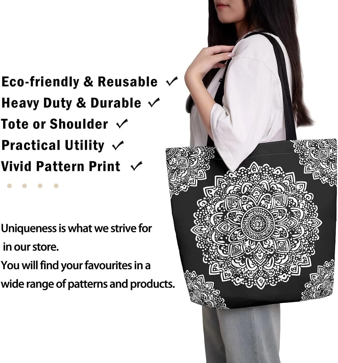 Cute Axolotl Canvas Tote Bag Rainbow Axolotls Shoulder Bag,Ocean Nautical Sea Animal Reusable Grocery Shoulder Bag
