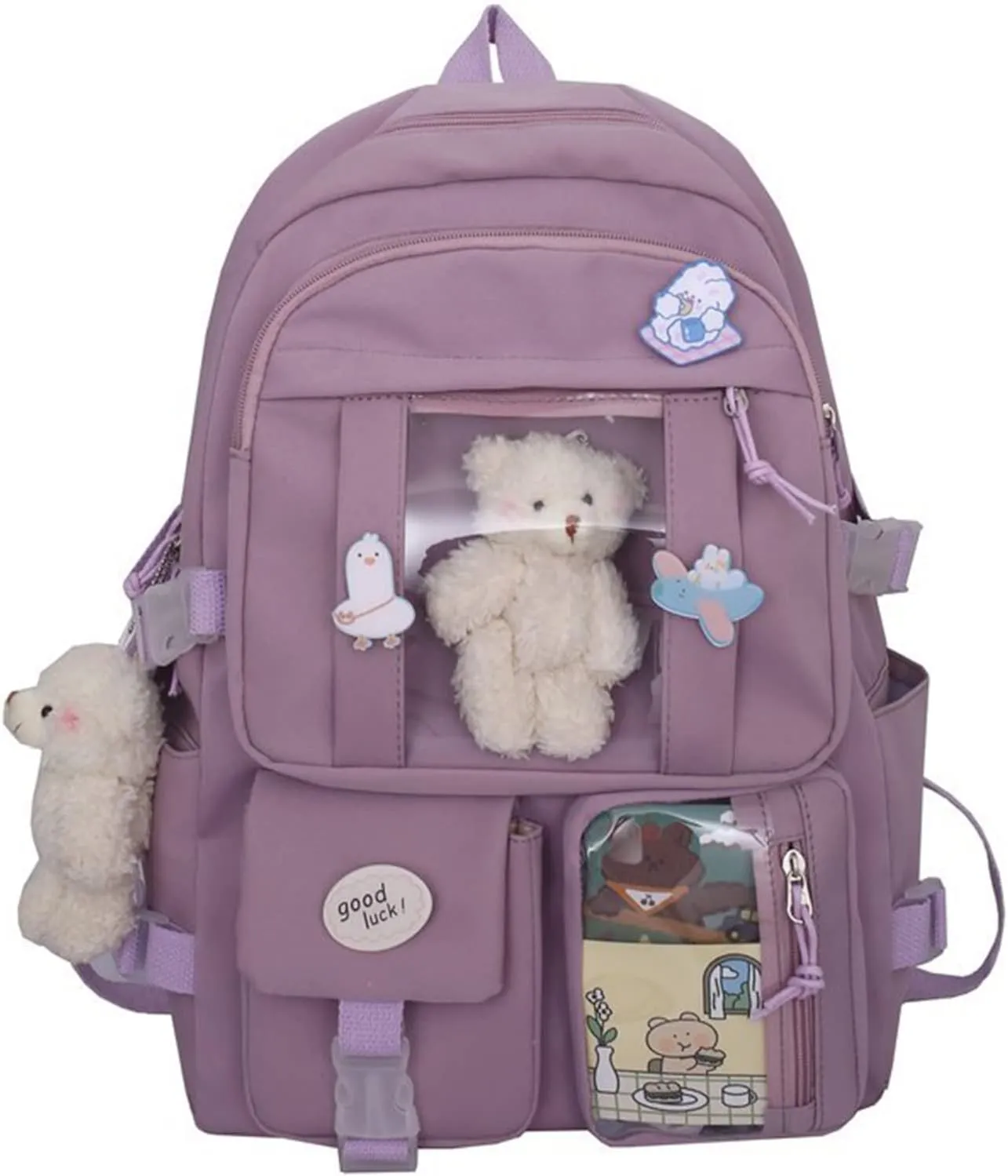 Cute Backpack Kawaii Backpack Bookbag with Pin and Accessories
