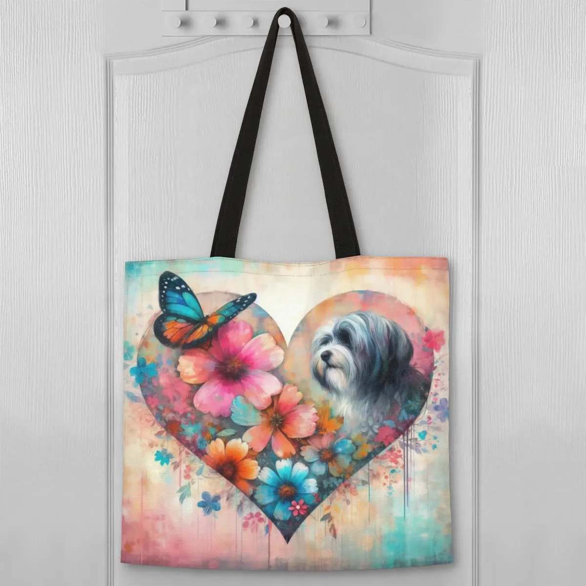 Dachshund Dog Sky Clouds Canvas Tote Bag for Women Men Stylish Tote Handbag Shoulder Bag Reusable Grocery Bag