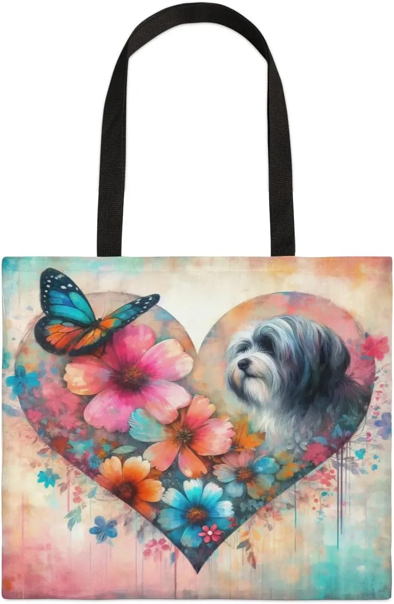 Dachshund Dog Sky Clouds Canvas Tote Bag for Women Men Stylish Tote Handbag Shoulder Bag Reusable Grocery Bag