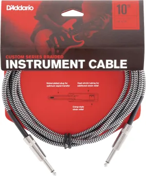 D'Addario Instrument Cable, 1/4", Grey, 10 feet (PW-BG-10BG)