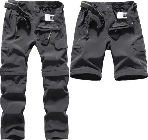 DAFENGEA Kids Hiking Cargo Pants Casual Outdoor Quick Dry Hiking Mountaineering Convertible Trousers