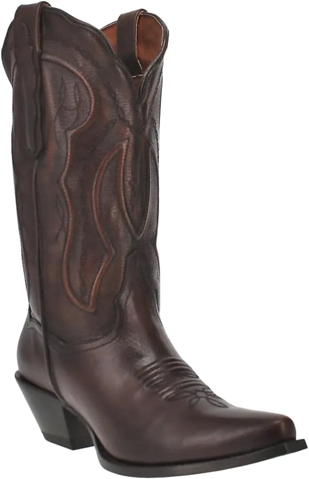 Dan Post Womens Mataya Slip Toe Pull On Casual Boots Mid Calf Low Heel 1-2" - Brown