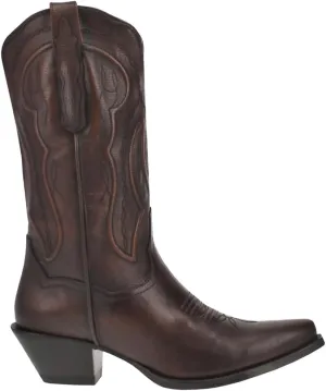 Dan Post Womens Mataya Slip Toe Pull On Casual Boots Mid Calf Low Heel 1-2" - Brown