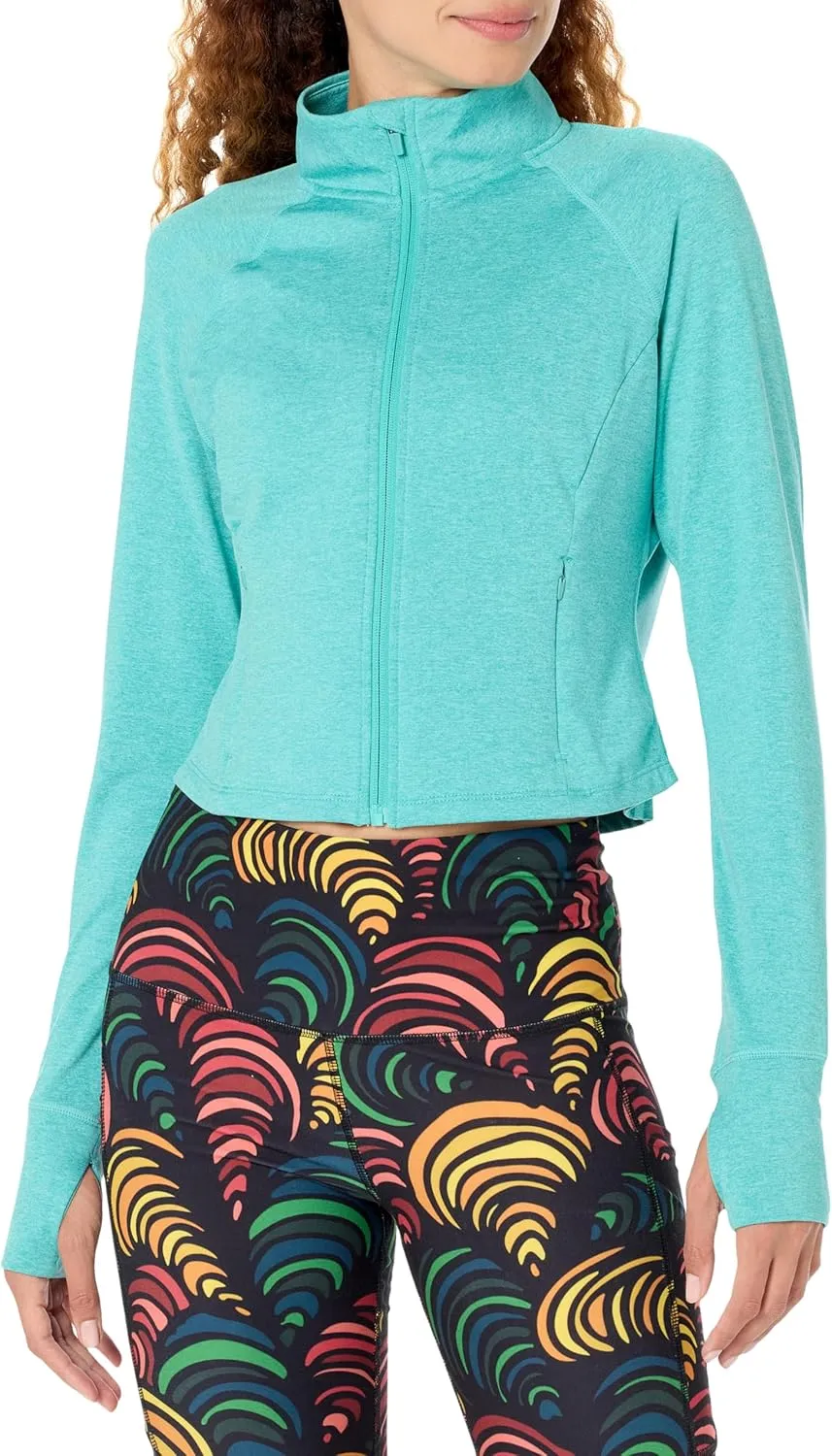 Danskin Women's Cropped Melange Active Jacket