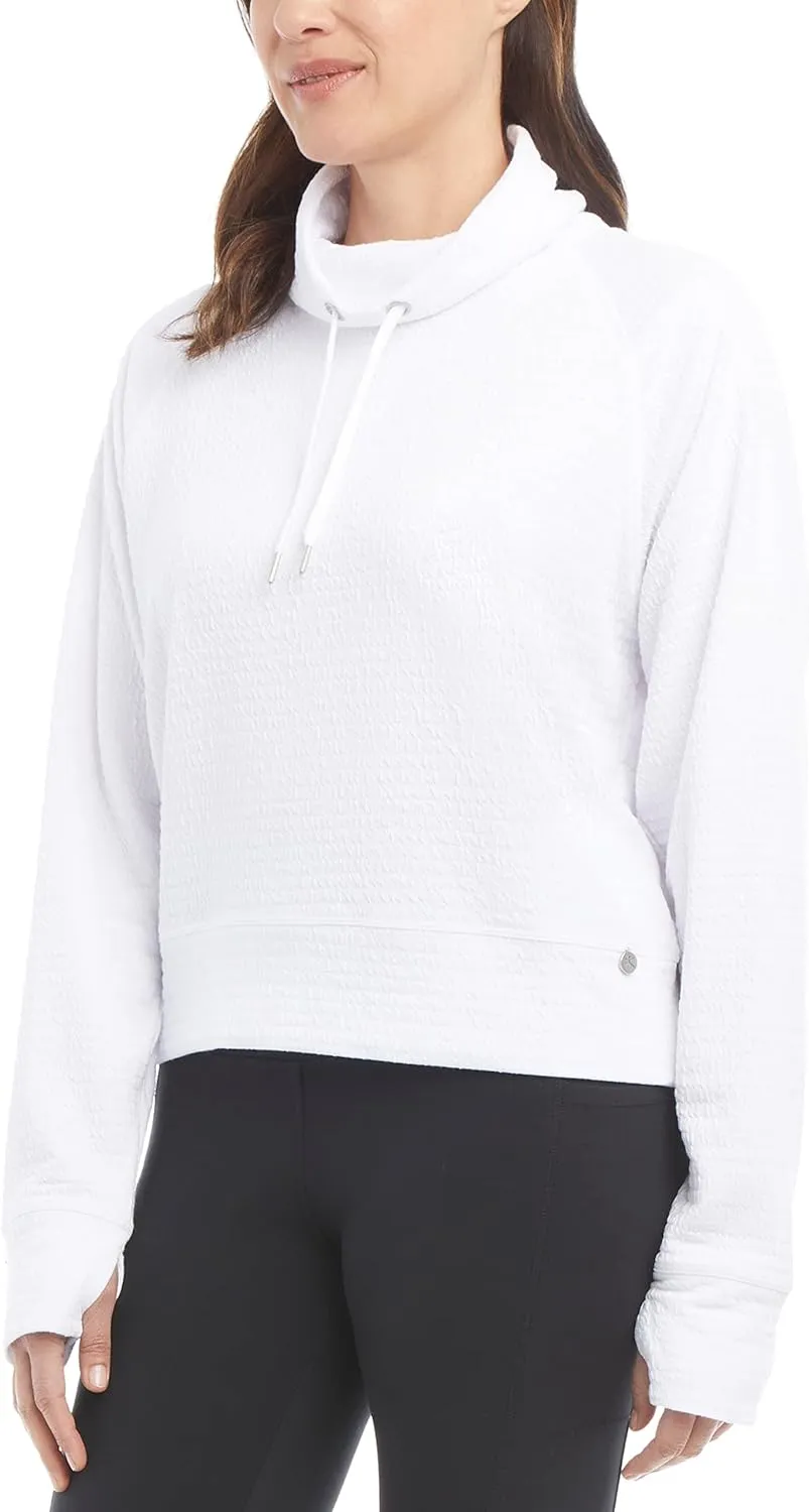 Danskin Women's Funnel Neck Textured Pullover Top