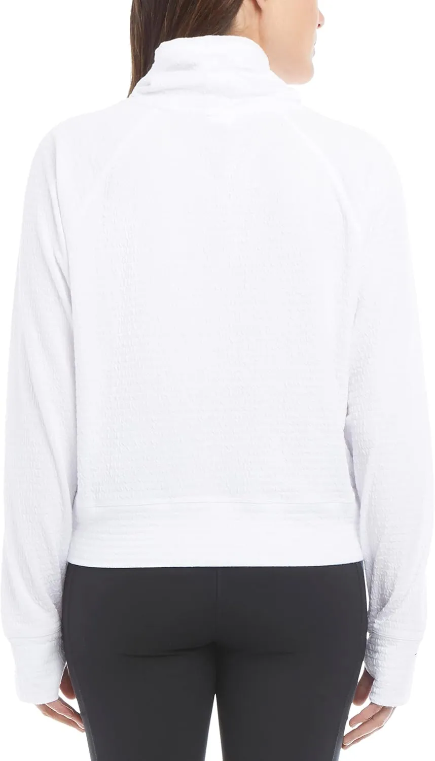 Danskin Women's Funnel Neck Textured Pullover Top