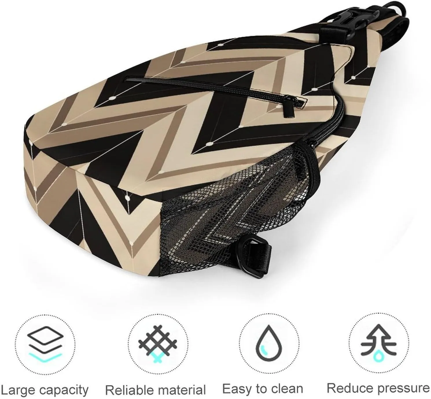 Dark And Light Colors Sling Bag Lightweight Crossbody Chest Pack Travel Shoulder Bag with Adjustable Strap