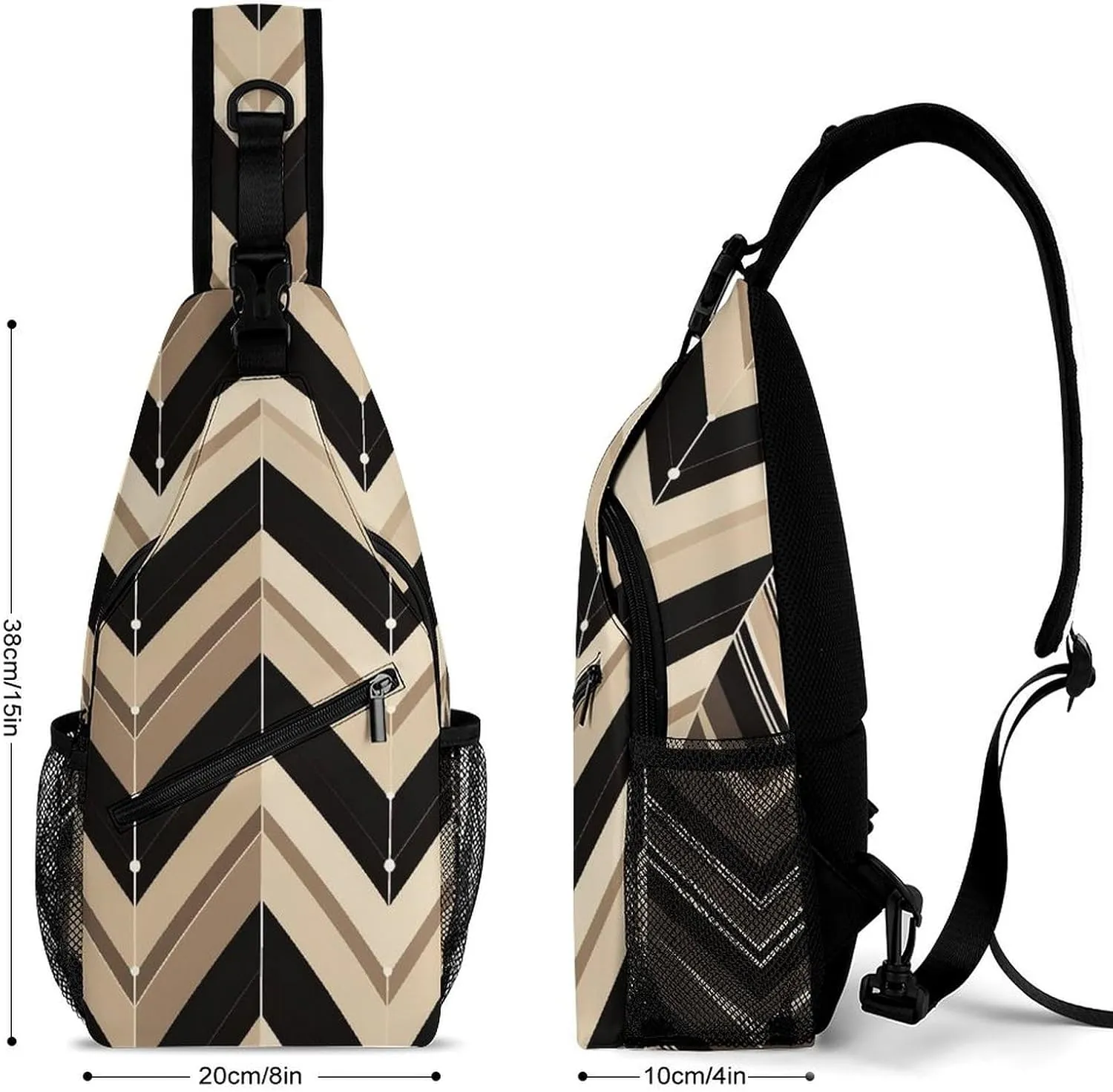 Dark And Light Colors Sling Bag Lightweight Crossbody Chest Pack Travel Shoulder Bag with Adjustable Strap