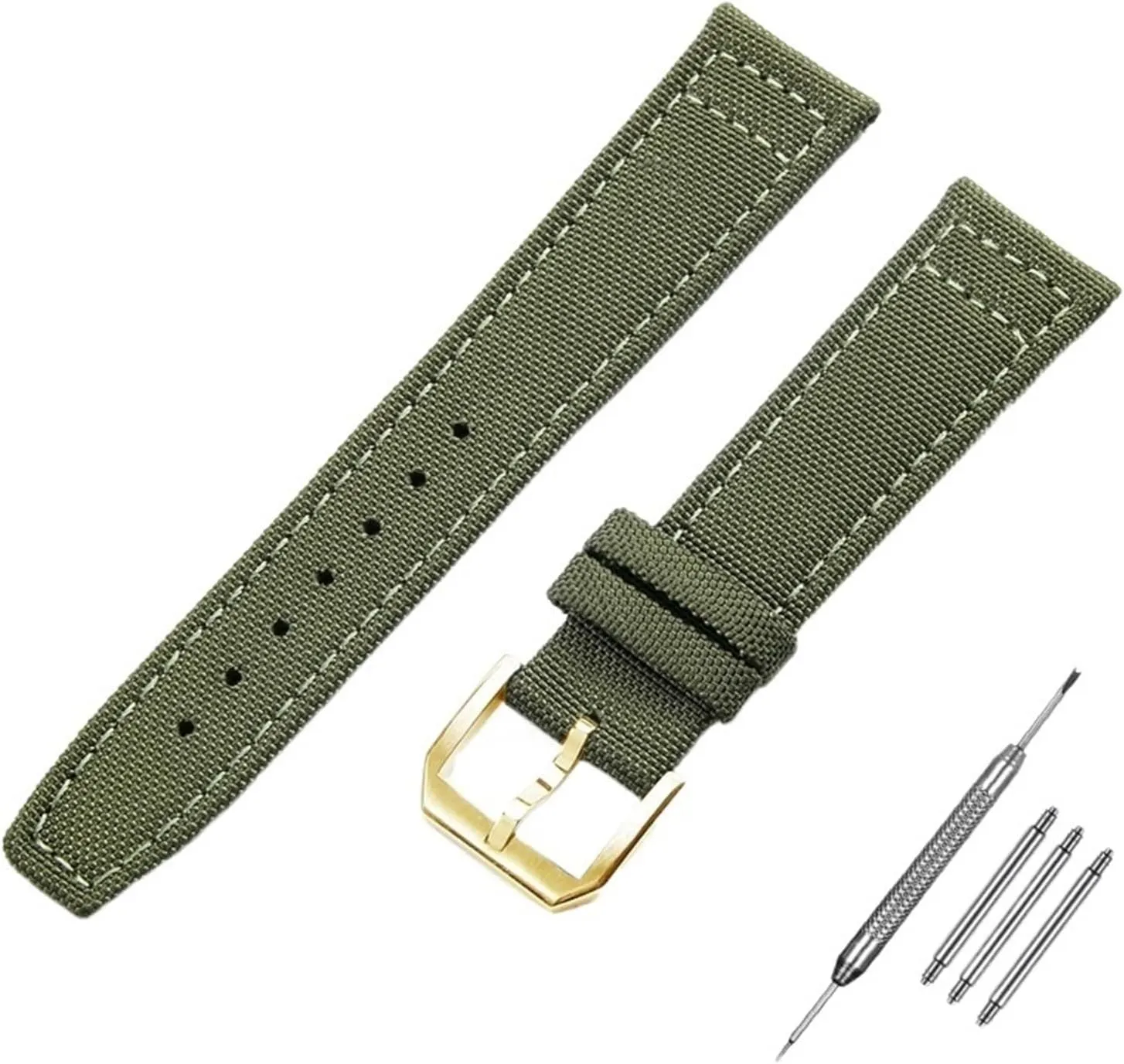 DASEB 20mm 21mm 22mm Nylon Canvas Watchband for IWC PILOT Portugal PORTOFINO Fabric Watch Strap Folding Buckle Cowhide Leather Belt