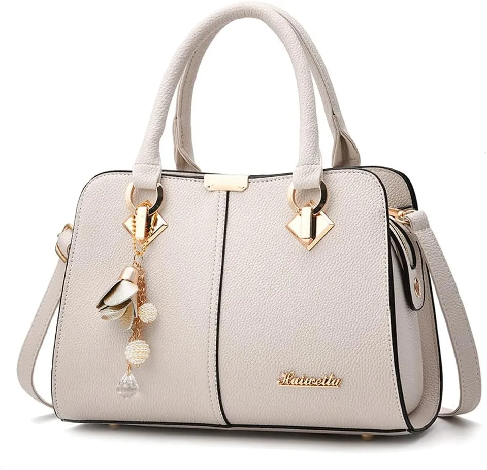 Dayfine Women Handbag Satchel Bag Top Handle Bag Faux Leather Tote Purse Shoulder Bag Briefcase Minimalist Lady
