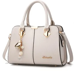 Dayfine Women Handbag Satchel Bag Top Handle Bag Faux Leather Tote Purse Shoulder Bag Briefcase Minimalist Lady