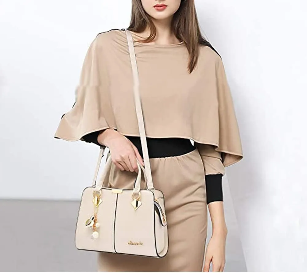 Dayfine Women Handbag Satchel Bag Top Handle Bag Faux Leather Tote Purse Shoulder Bag Briefcase Minimalist Lady