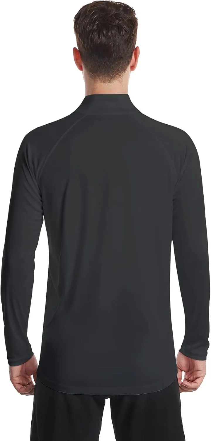 DAYOUNG Mens Zip Pullover UPF 50  Sun Protection Long Sleeve Hiking Fishing Outdoors Performance T-Shirt