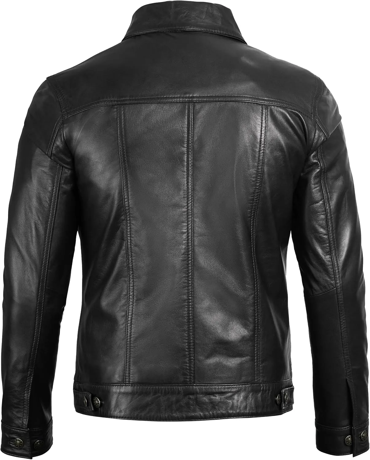 Decrum Leather Jacket For Men - Real Lambskin Vintage Trucker Mens Leather Jackets