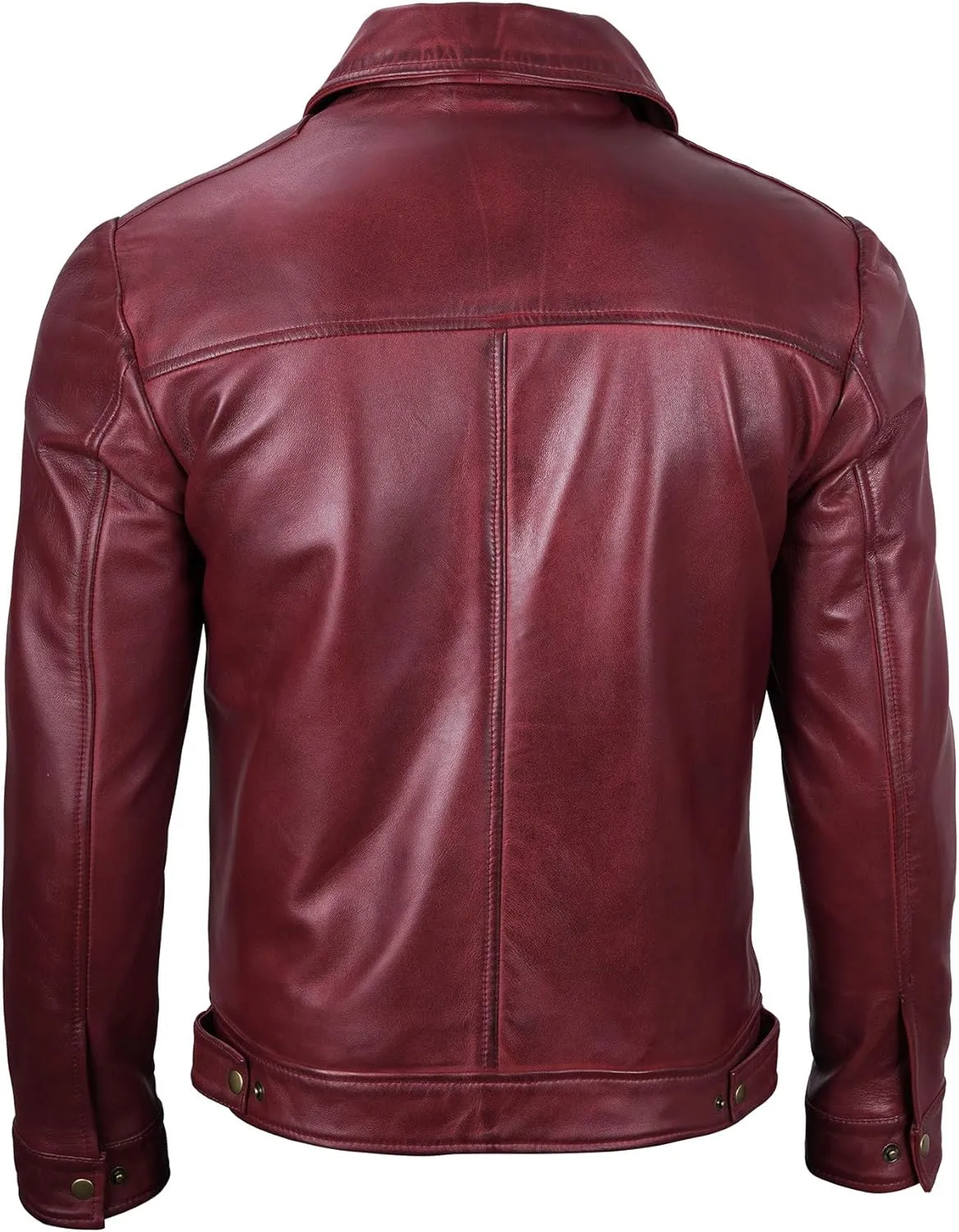 Decrum Mens Leather Jacket - Real Lambskin Classic Vintage Style Leather Jackets For Men