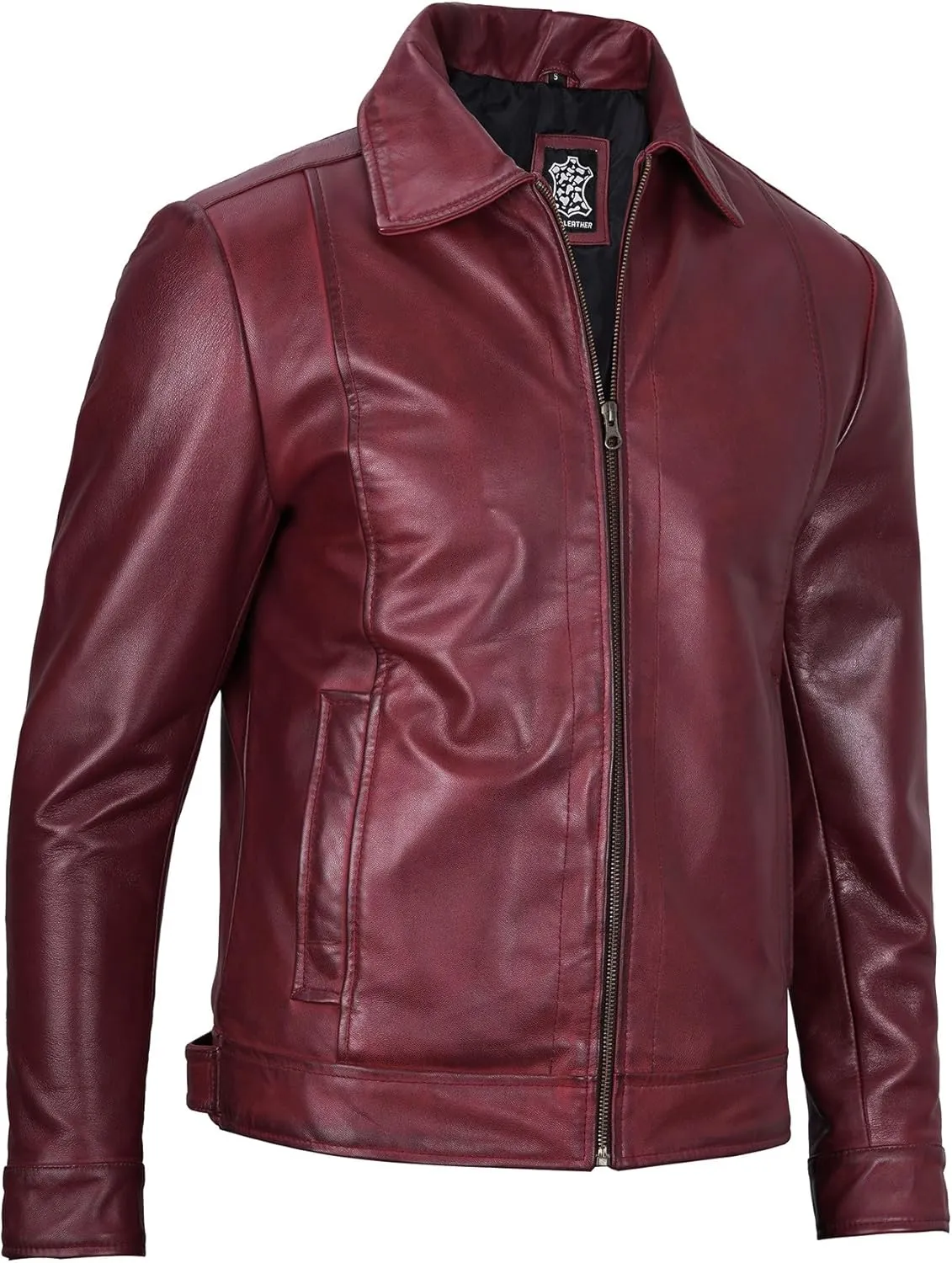 Decrum Mens Leather Jacket - Real Lambskin Classic Vintage Style Leather Jackets For Men