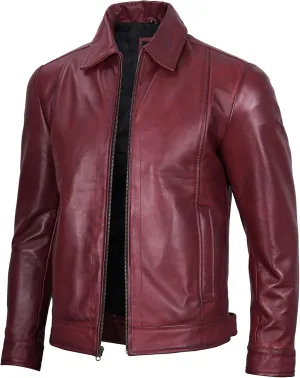 Decrum Mens Leather Jacket - Real Lambskin Classic Vintage Style Leather Jackets For Men