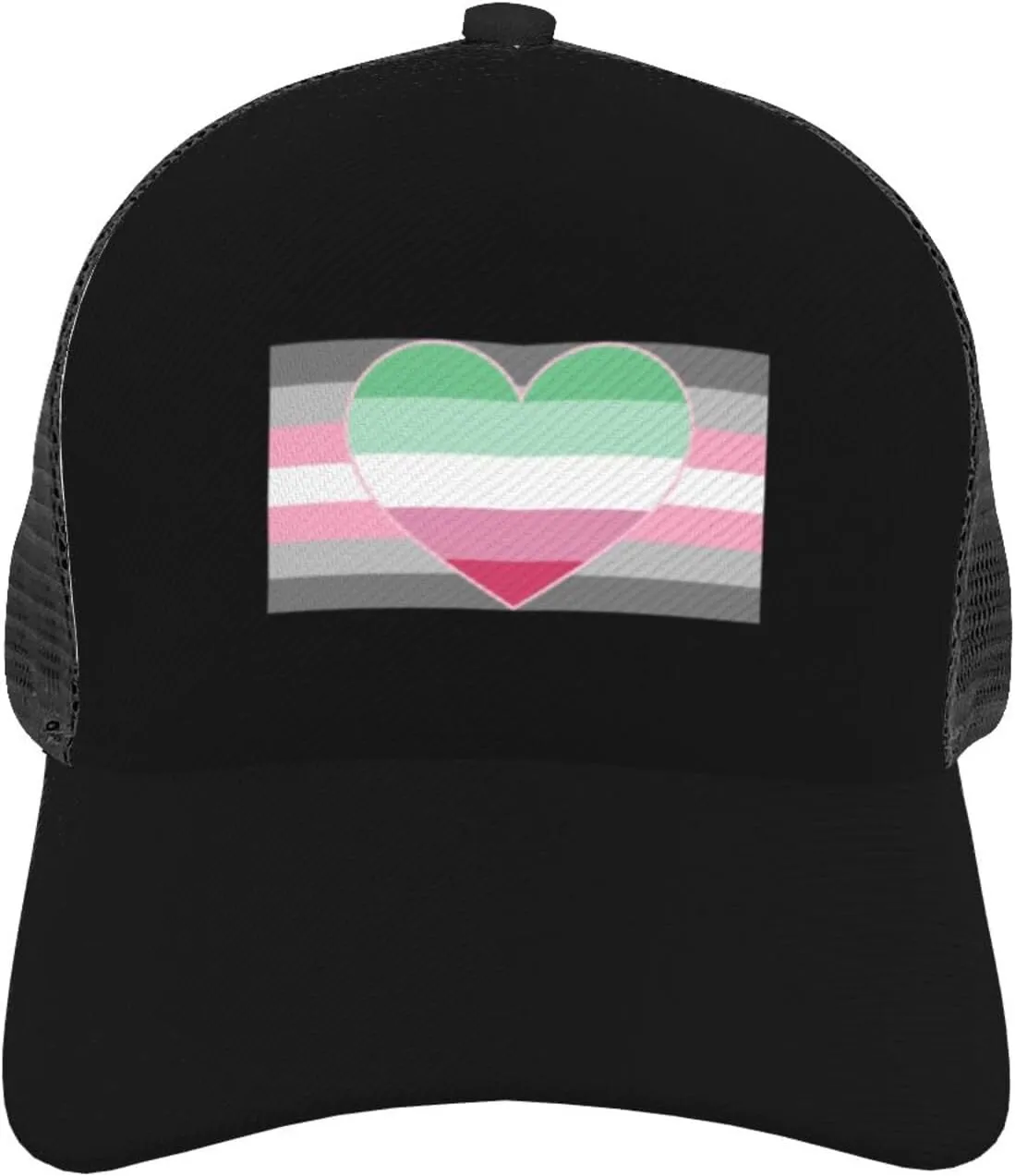 Demigirl Abro-Pride Flag LGBTQ Trendy Mesh Baseball Cap - Snapback Style for Cool Adults Black