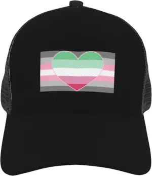 Demigirl Abro-Pride Flag LGBTQ Trendy Mesh Baseball Cap - Snapback Style for Cool Adults Black