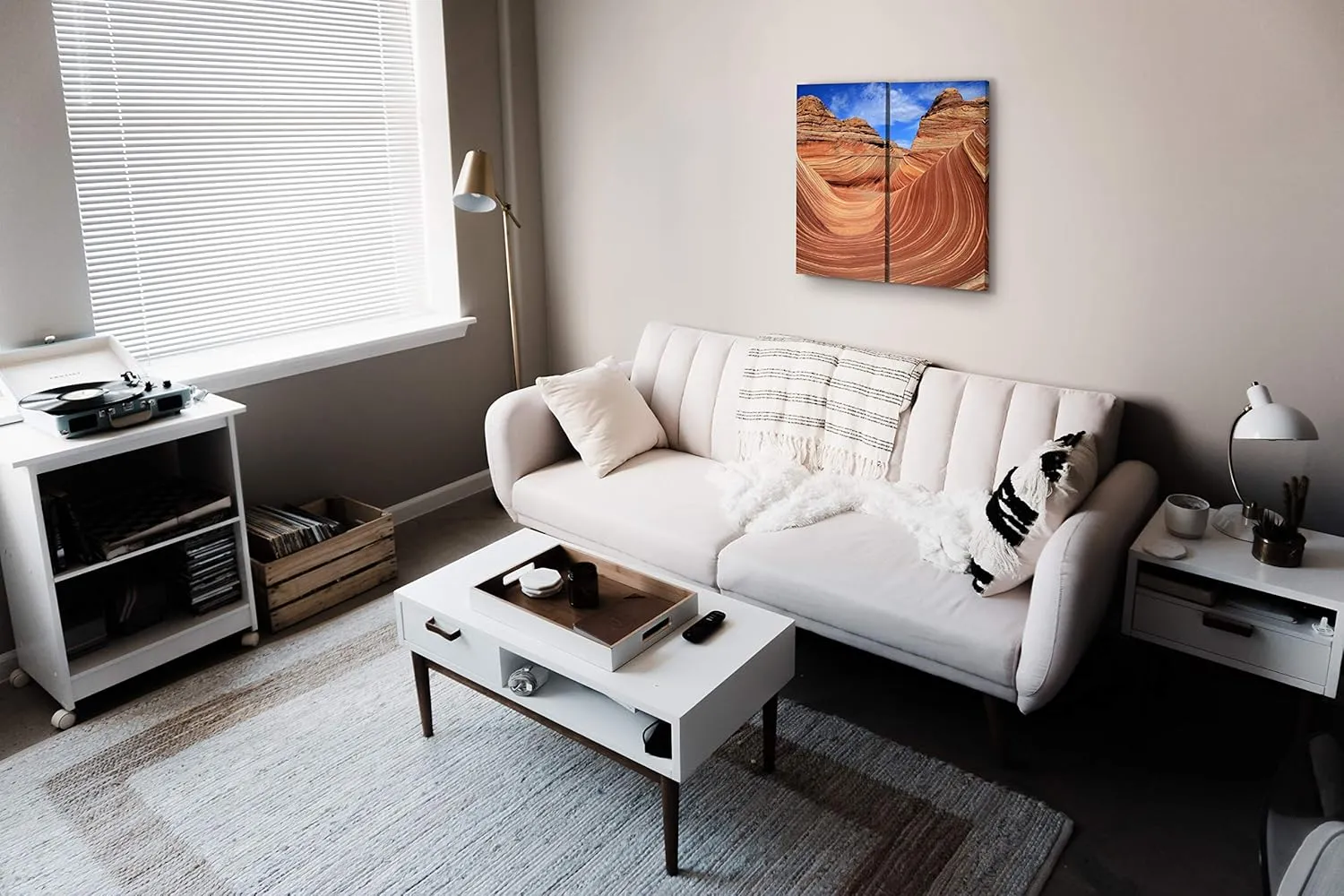 Desert Canvas Wall Art Decor - 2 Piece Set, Decorative Multi Panel Split Prints - Arizona Landscape Picture for Living Room, Kitchen, Bedroom, Office & Home Decor Gift