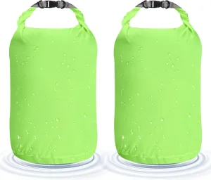 Desoto Waterproof Dry Bag 2 packs, 2L/5L/10L/20L/40L/70L Dry Sack Lightweight Portable, Dry Storage Bag to Keep Gear Dry Clean for Kayaking, Gym, Hiking, Swimming, Camping (Green, 20L)