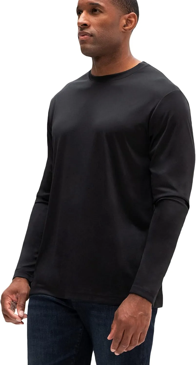 DEVOPS 3 Pack Men's Sun Protection Long Sleeve Rash Guard Fishing Running Garden Cycling Garage Homewear Quick Dry Shirt